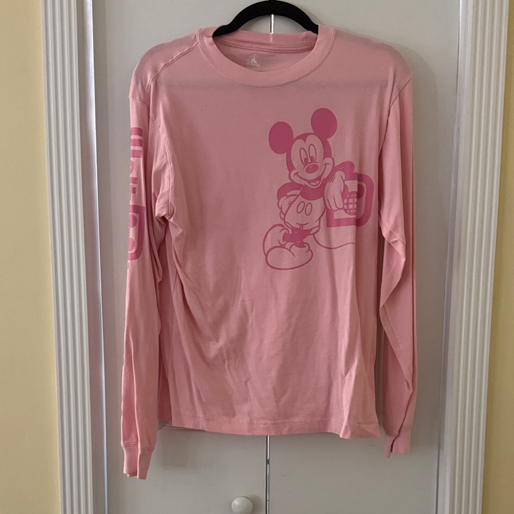 Disney Light Pink Long Sleeve Sweater with Mickey Mouse